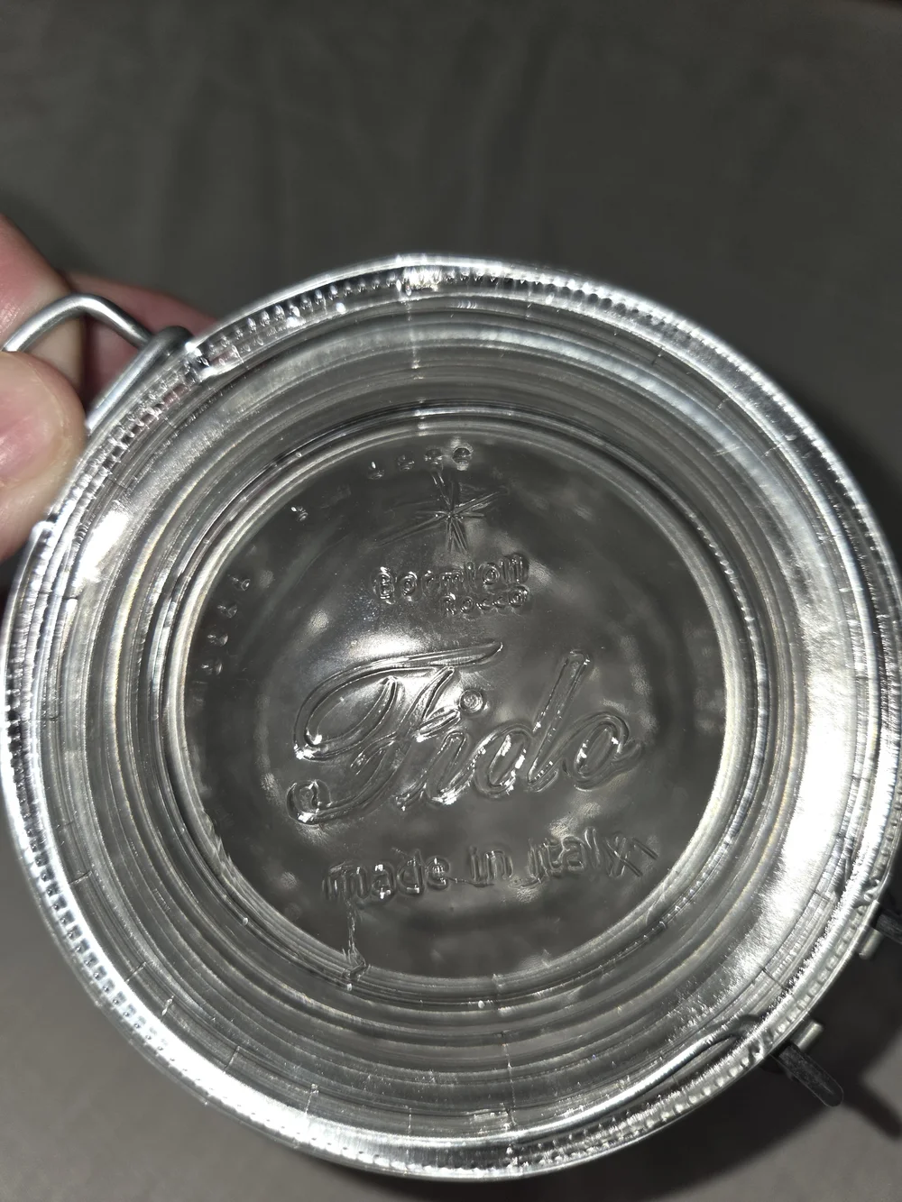 Vintage BORMIOLI ROCCO FIDO-Style Clear Glass Airtight Storage Jar Made In Italy
